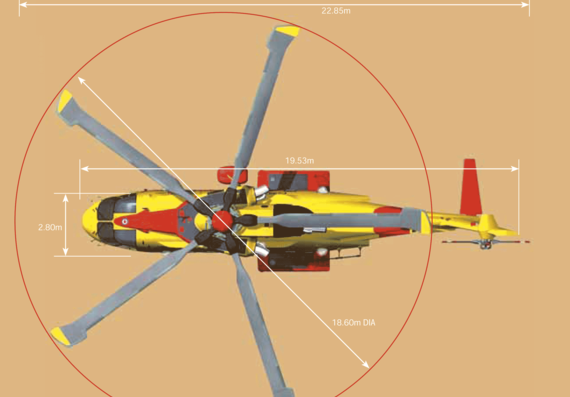 Вертолет AgustaWestland AW101 Search And Rescue Helicopter - чертежи, габариты, рисунки