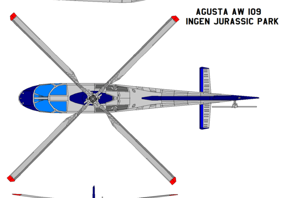 Вертолет AgustaWestland AW109 - чертежи, габариты, рисунки