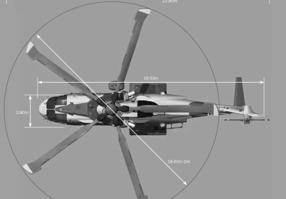 Вертолет AgustaWestland EH080509 - чертежи, габариты, рисунки