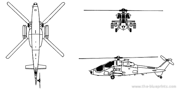 Вертолет Agusta A129 Mangusta - чертежи, габариты, рисунки
