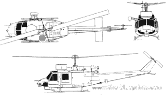 Вертолет Agusta Bell AB212 ASW - чертежи, габариты, рисунки