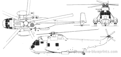 Вертолет Agusta Sikorsky AS-61 - чертежи, габариты, рисунки