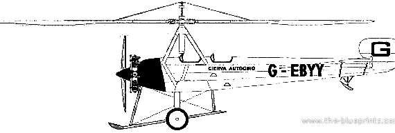 Вертолет Autogiro Cierva C8L-II - чертежи, габариты, рисунки
