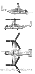 Вертолет Bell-Boeing MV-22 Osprey - чертежи, габариты, рисунки