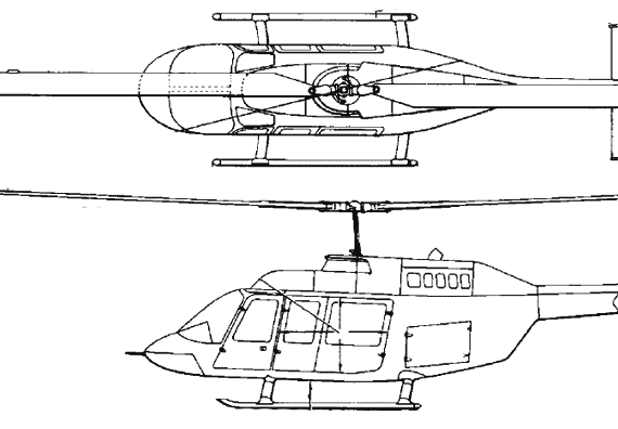 Вертолет Bell 206 L4 - чертежи, габариты, рисунки