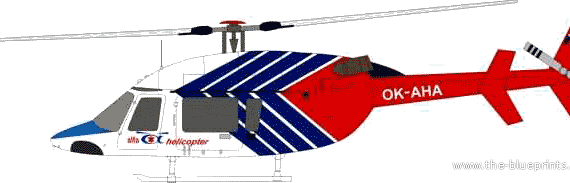 Вертолет Bell 429 - чертежи, габариты, рисунки