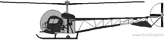 Bell 47G helicopter - drawings, dimensions, figures