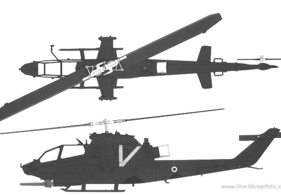 Вертолет Bell AH-1S Cobra IDF - чертежи, габариты, рисунки
