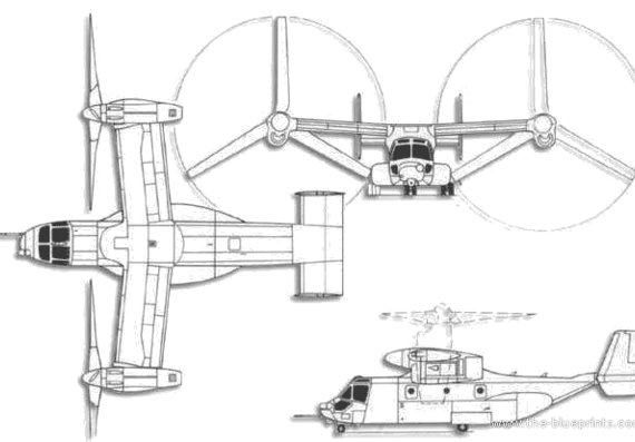 Bell Boeing V-22 Osprey helicopter - drawings, dimensions, figures