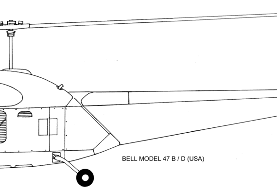 Bell Helicopter Model D - drawings, dimensions, pictures