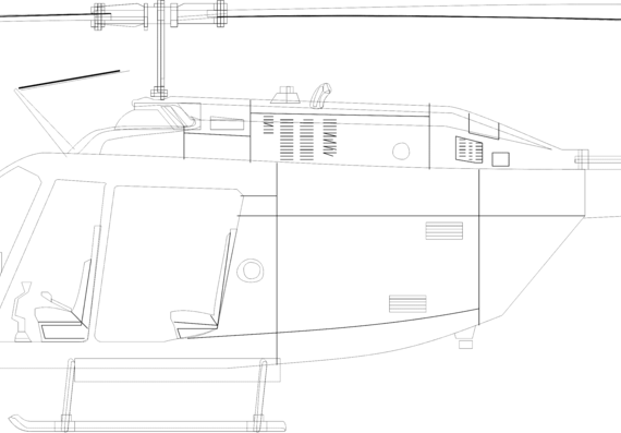 Bell OH-58 Kiowa helicopter - drawings, dimensions, figures