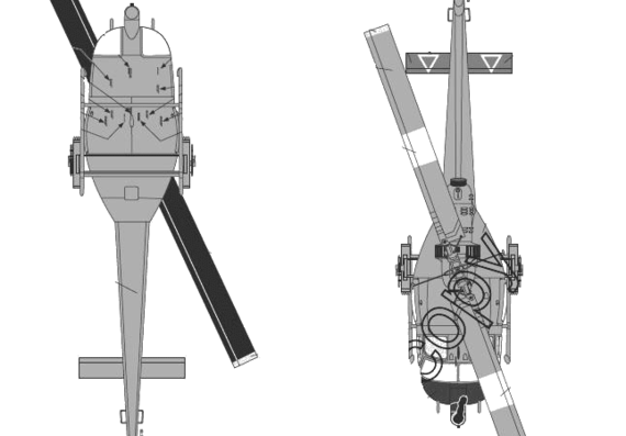 Bell UH-1C Huey Bell-204 helicopter - drawings, dimensions, figures