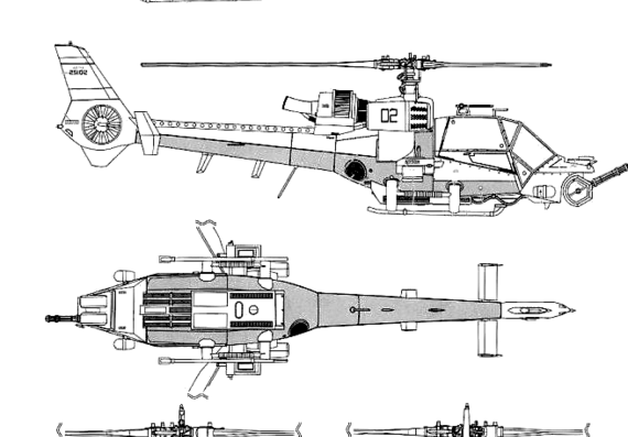 Вертолет Blue Thunder - чертежи, габариты, рисунки