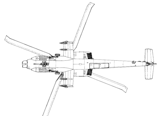 Вертолет Boeing AH-64 Apache (1) - чертежи, габариты, рисунки