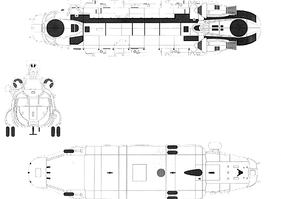 Boeing CH-47J Chinook helicopter - drawings, dimensions, figures