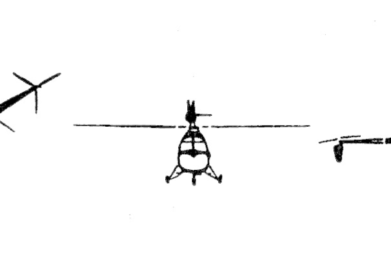 Вертолет Bristol 171 Sycamore - чертежи, габариты, рисунки