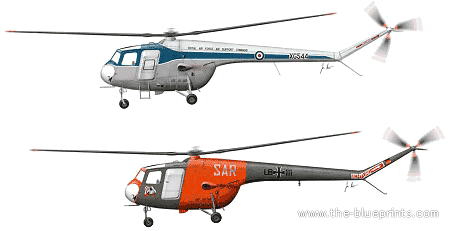 Вертолет Bristol Sycamore HR.14 - чертежи, габариты, рисунки