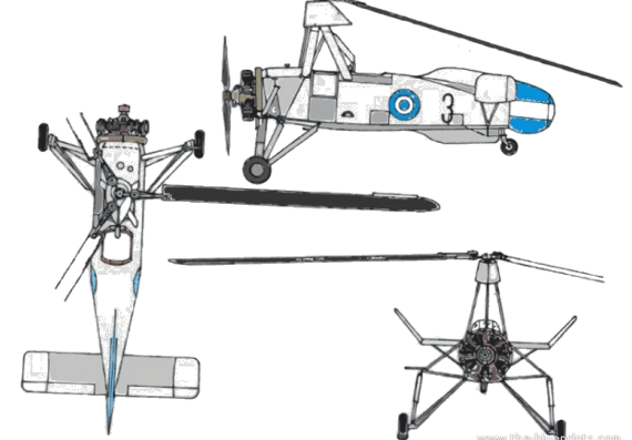 Helicopter Cierva C.30 Autogyro- Avro 671 Rota - drawings, dimensions, figures