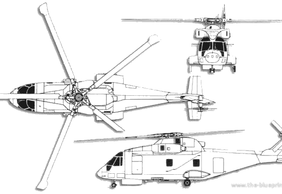 EH Industries EH 101 helicopter - drawings, dimensions, figures