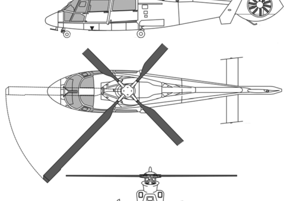 Вертолет Eurocopter AS365 N3 - чертежи, габариты, рисунки