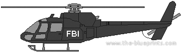 Вертолет Eurocopter AS550 Fennec - чертежи, габариты, рисунки