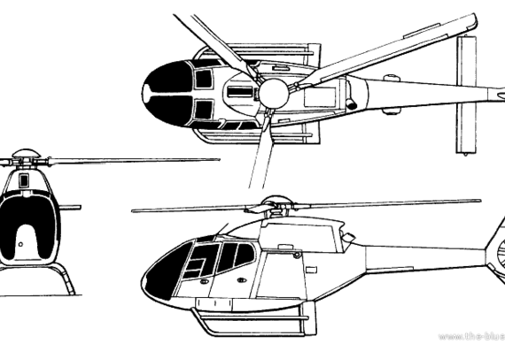 Вертолет Eurocopter EC120 - чертежи, габариты, рисунки