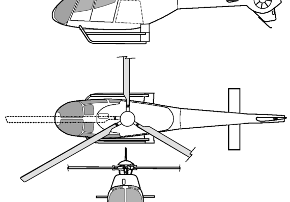 Вертолет Eurocopter EC120B - чертежи, габариты, рисунки