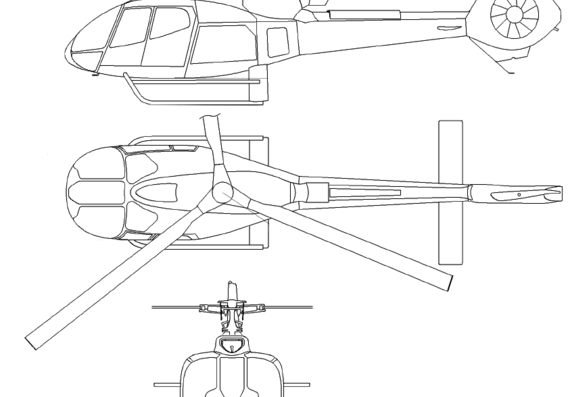 Вертолет Eurocopter EC130 B4 - чертежи, габариты, рисунки