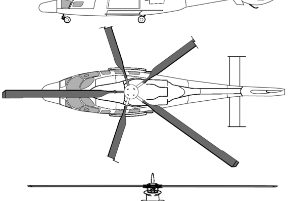 Вертолет Eurocopter EC155 B1 - чертежи, габариты, рисунки