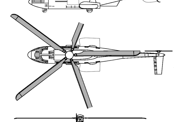 Вертолет Eurocopter EC225 - чертежи, габариты, рисунки
