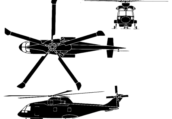 Eurocopter EH-101 Merlin helicopter - drawings, dimensions, figures
