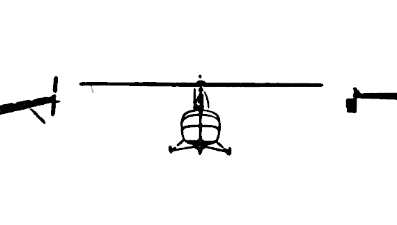Вертолет Hiller H-23c - чертежи, габариты, рисунки