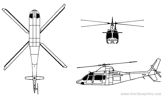 Hirundo A-109 helicopter - drawings, dimensions, figures