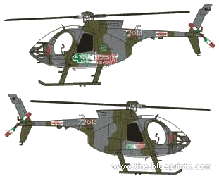 Вертолет Hughes NH-500E (Breda Nardi) - чертежи, габариты, рисунки