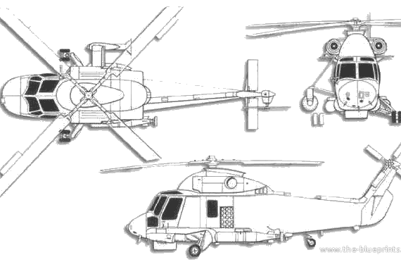 Вертолет Kaman H-2 SeaSprite - чертежи, габариты, рисунки