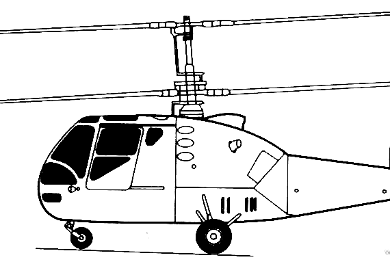 Kamov Ka-15 Hen helicopter - drawings, dimensions, figures