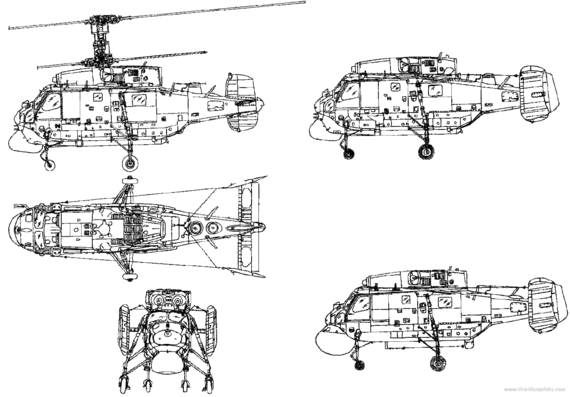 Вертолет Kamov Ka-25P - чертежи, габариты, рисунки