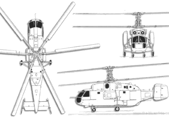 Вертолет Kamov Ka-27 Helix - чертежи, габариты, рисунки