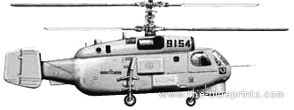 Вертолет Kamov Ka-28 Helix - чертежи, габариты, рисунки