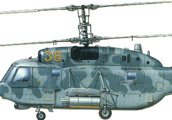 Вертолет Kamov Ka-29 Helix - чертежи, габариты, рисунки