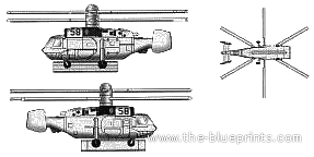 Вертолет Kamov Ka-31 Helix - чертежи, габариты, рисунки