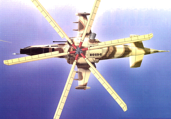 Вертолет Kamov Ka-50 Black Shark - чертежи, габариты, рисунки
