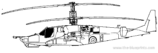 Kamov Ka-50 Chornaya Akula (Hokum A) helicopter - drawings, dimensions, pictures