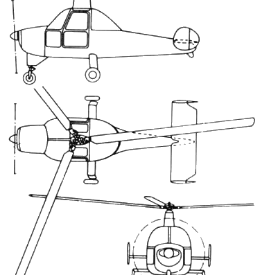 Kellet KD-10 helicopter - drawings, dimensions, figures