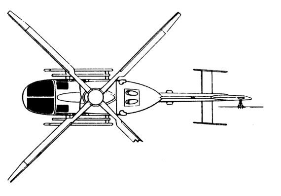 Вертолет MBB BO-108 - чертежи, габариты, рисунки