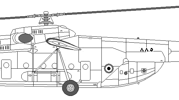 Вертолет Mil MI-6 Hooh A - чертежи, габариты, рисунки