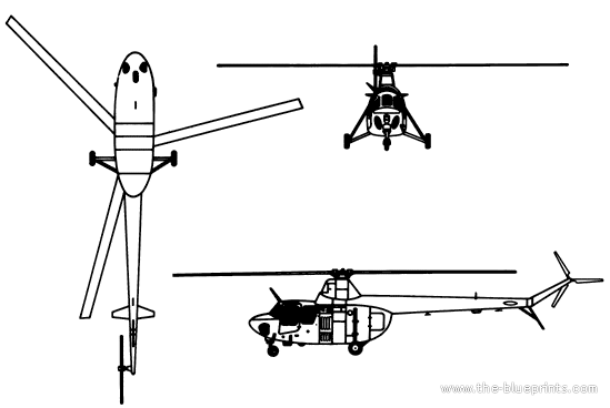 Mil Mi-1Hare helicopter - drawings, dimensions, figures