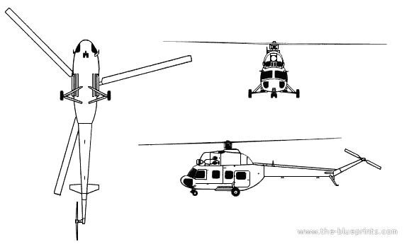 Mil Mi-3 Hoplite helicopter - drawings, dimensions, figures
