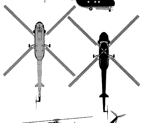 Вертолет Mil Mi-4A Hound - чертежи, габариты, рисунки