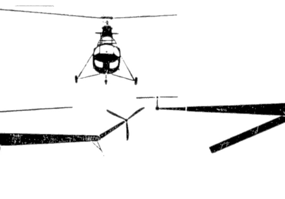 Вертолет Mil Type 32 Hare - чертежи, габариты, рисунки